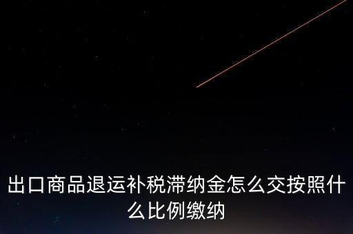 什么是退運(yùn)補(bǔ)稅，出口商品退運(yùn)補(bǔ)稅滯納金怎么交按照什么比例繳納