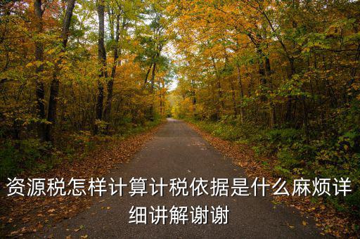 資源稅計稅依據是什么，資源稅怎樣計算計稅依據是什么麻煩詳細講解謝謝