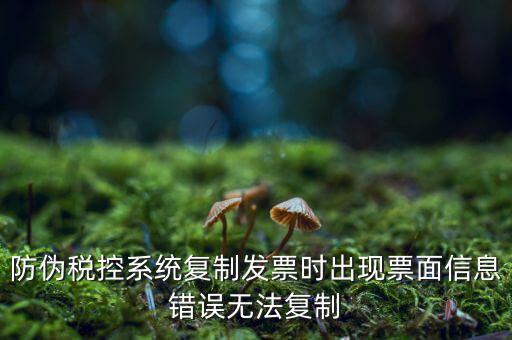防偽稅控系統(tǒng)復(fù)制發(fā)票時(shí)出現(xiàn)票面信息錯(cuò)誤無法復(fù)制
