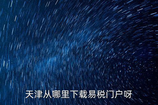 天津市地稅需下載什么地方，天津從哪里下載易稅門戶呀