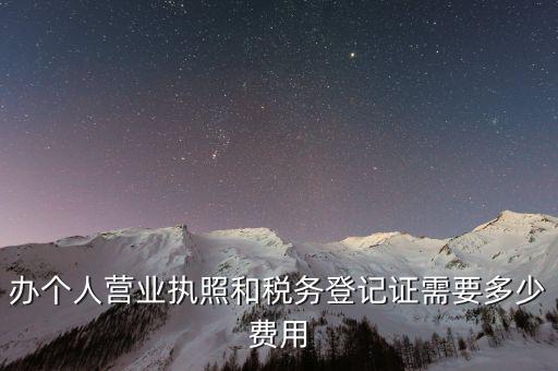 辦個人營業(yè)執(zhí)照和稅務登記證需要多少費用