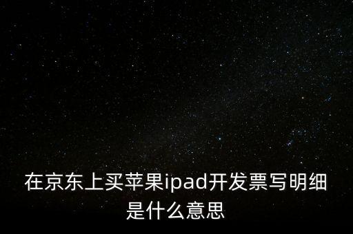 在京東上買蘋果ipad開(kāi)發(fā)票寫明細(xì)是什么意思
