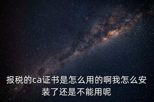 稅務企業(yè)ca登錄是什么，聯(lián)通CA國地稅通用官網是什么