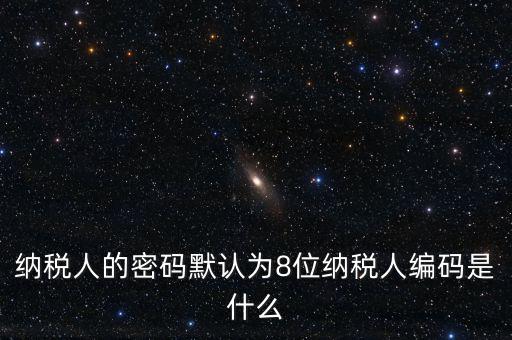 8位國稅納稅編碼是什么，納稅人的密碼默認為8位納稅人編碼是什么