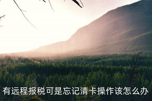 遠(yuǎn)程清卡失敗什么意思，有遠(yuǎn)程報稅可是忘記清卡操作該怎么辦