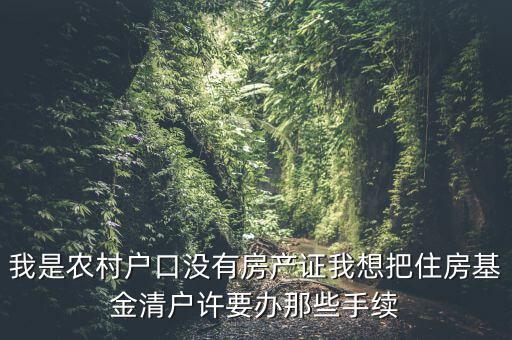 地稅清戶(hù)需要什么資料，我是農(nóng)村戶(hù)口沒(méi)有房產(chǎn)證我想把住房基金清戶(hù)許要辦那些手續(xù)