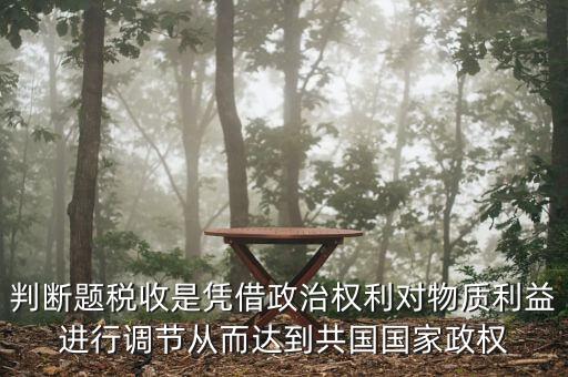 判斷題稅收是憑借政治權利對物質(zhì)利益進行調(diào)節(jié)從而達到共國國家政權