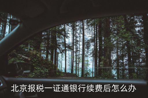 北京稅務(wù)一證通是什么，北京 辦理一證通年費什么時候交