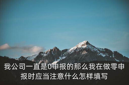 我公司一直是0申報(bào)的那么我在做零申報(bào)時(shí)應(yīng)當(dāng)注意什么怎樣填寫(xiě)