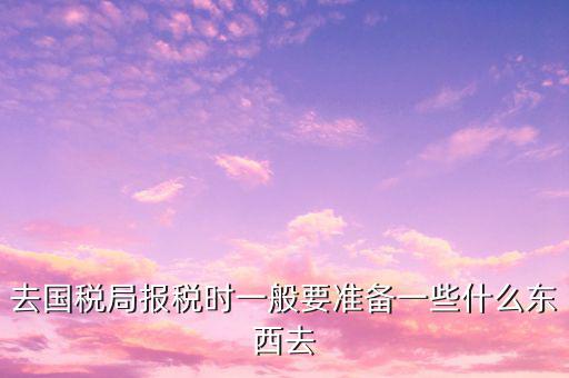 去國稅局申報需要帶什么，去地稅局和國稅局報稅需要帶哪些資料