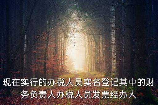 實(shí)名辦稅是什么時(shí)間提出的，現(xiàn)在實(shí)行的辦稅人員實(shí)名登記其中的財(cái)務(wù)負(fù)責(zé)人辦稅人員發(fā)票經(jīng)辦人