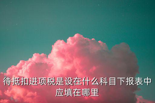 待抵扣進項稅入的是什么，待抵扣進項稅是設(shè)在什么科目下報表中應(yīng)填在哪里