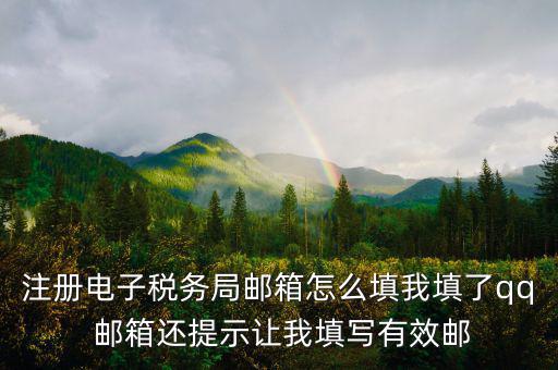 電子稅務(wù)局 是什么，注冊(cè)電子稅務(wù)局郵箱怎么填我填了qq 郵箱還提示讓我填寫有效郵