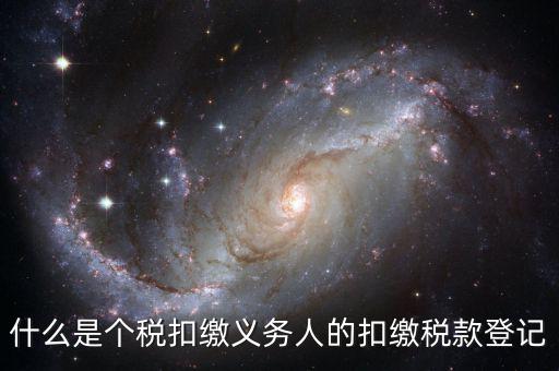 什么是扣繳義務(wù)人的扣稅憑單，什么是個(gè)稅扣繳義務(wù)人的扣繳稅款登記