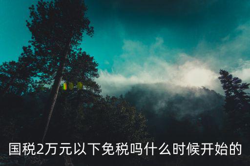 國稅2萬元以下免稅嗎什么時(shí)候開始的