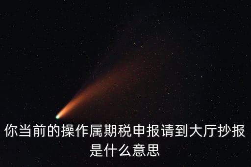 抄報 申報是什么，你當前的操作屬期稅申報請到大廳抄報是什么意思