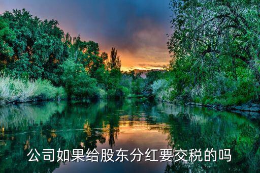 企業(yè)分紅要交什么稅，公司如果給股東分紅要交稅的嗎