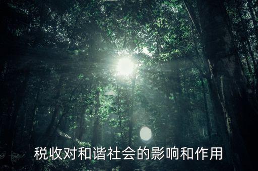 為什么要和諧興稅，稅收對(duì)和諧社會(huì)的影響和作用