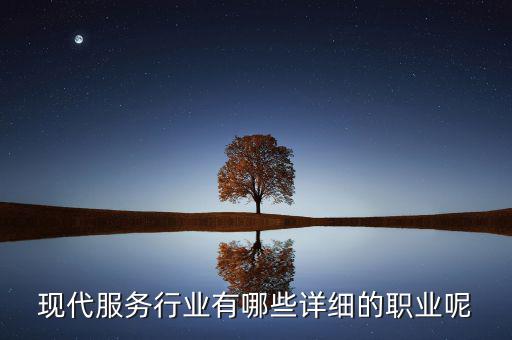 現(xiàn)代服務行業(yè)有哪些詳細的職業(yè)呢
