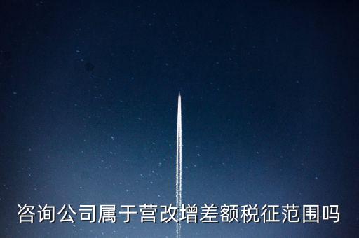 咨詢(xún)公司屬于營(yíng)改增差額稅征范圍嗎