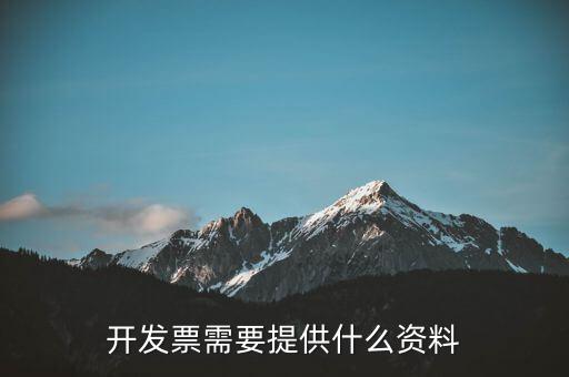 開票時提供什么資料，請問開發(fā)票需要什么資料
