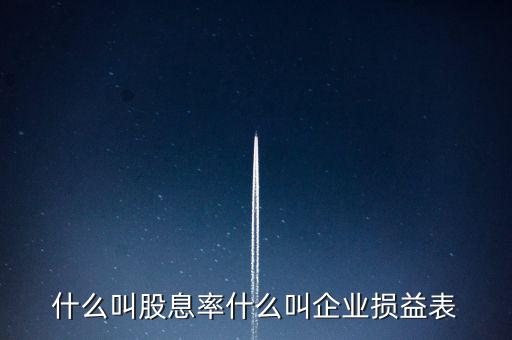 股息紅利的表什么樣，什么叫股息率什么叫企業(yè)損益表