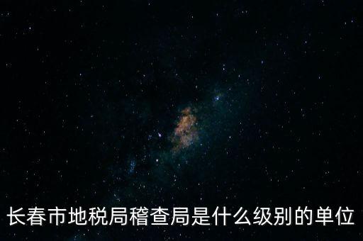 稽查局是什么單位，長春市地稅局稽查局是什么級別的單位