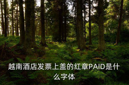 發(fā)票章是什么字體，越南酒店發(fā)票上蓋的紅章PAID是什么字體