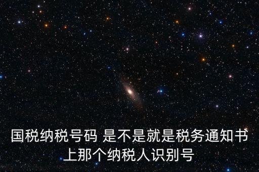 國稅稅務(wù)號是什么意思，國稅納稅號碼 是不是就是稅務(wù)通知書上那個納稅人識別號