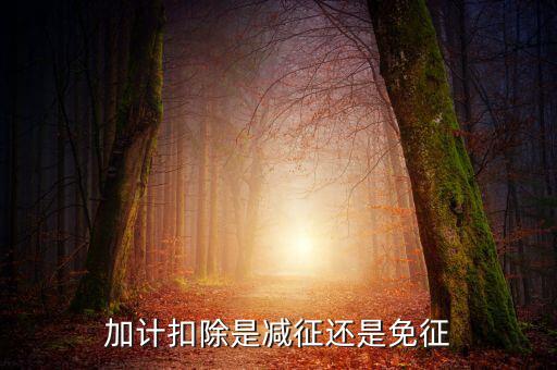 什么叫做加計(jì)扣除，加計(jì)扣除是減征還是免征