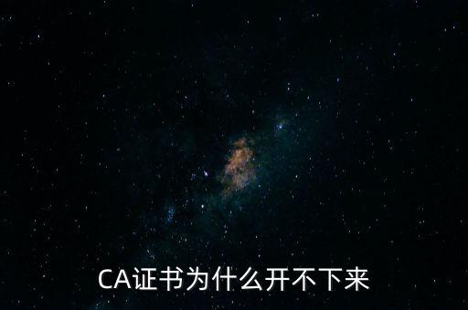 ca證書是什么無法加載，CA證書為什么開不下來