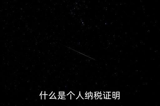 個稅完稅證明是什么，什么是個人納稅證明