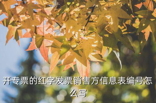 紅字信息表編號填什么用，開具紅字增值稅專用信息表 發(fā)票號怎么寫