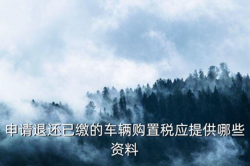 車輛退稅需要什么，現在購車要退什么稅