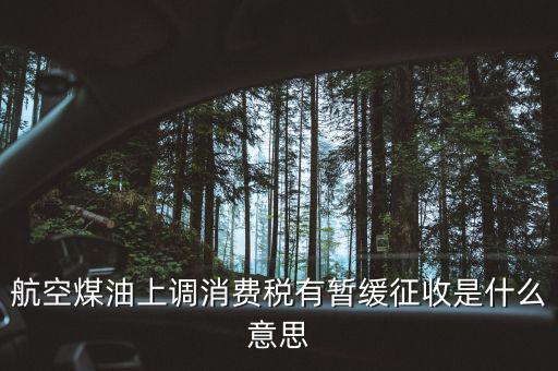 暫緩征收消費(fèi)稅是什么，航空煤油上調(diào)消費(fèi)稅有暫緩征收是什么意思