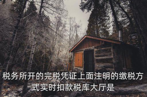 稅務所開的完稅憑證上面注明的繳稅方式實時扣款稅庫大廳是