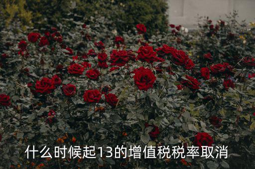 13稅率什么時(shí)候取消，什么時(shí)候起13的增值稅稅率取消