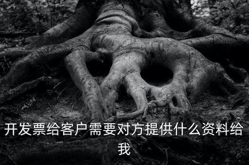 開票需要對(duì)方提供什么資料嗎，開發(fā)票給客戶需要對(duì)方提供什么資料給我