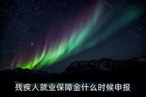 殘疾人就業(yè)保障金什么時候申報(bào)