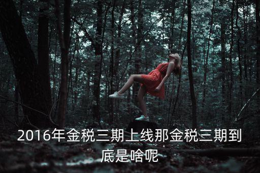 金稅三期包括什么，金稅三期是什么意思