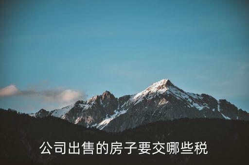 公司出售房產(chǎn)交什么稅費(fèi)，公司出售的房子要交哪些稅