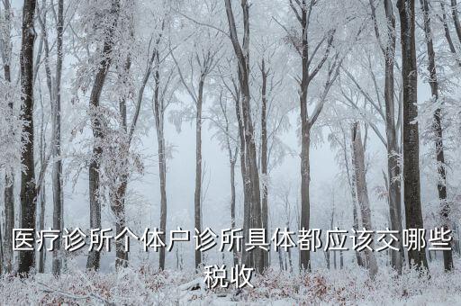 醫(yī)健護航都交什么稅，醫(yī)療診所個體戶診所具體都應該交哪些稅收