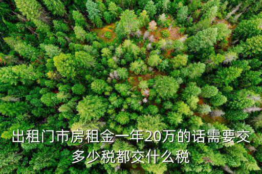 門市房出租要交什么稅，門面房向外出租要交稅嗎