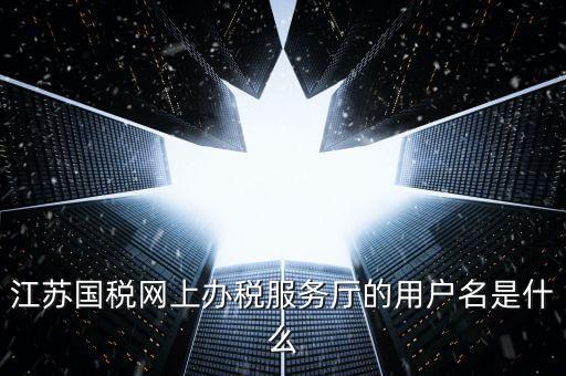 江蘇國稅網(wǎng)上辦稅服務廳的用戶名是什么