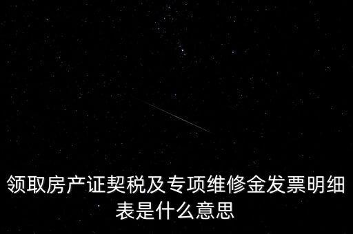 發(fā)票明細表是什么，領(lǐng)取房產(chǎn)證契稅及專項維修金發(fā)票明細表是什么意思