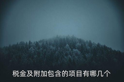稅金及附加包含的項(xiàng)目有哪幾個