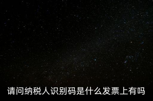 請(qǐng)問納稅人識(shí)別碼是什么發(fā)票上有嗎