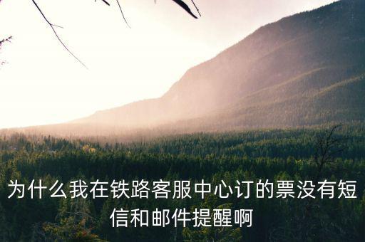 為什么購(gòu)票成功沒有短信提醒，為什么我在鐵路客服中心訂的票沒有短信和郵件提醒啊