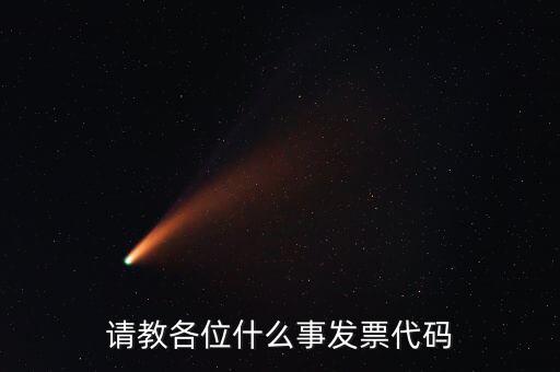 發(fā)票上面的代碼是什么意思啊，請教各位什么事發(fā)票代碼