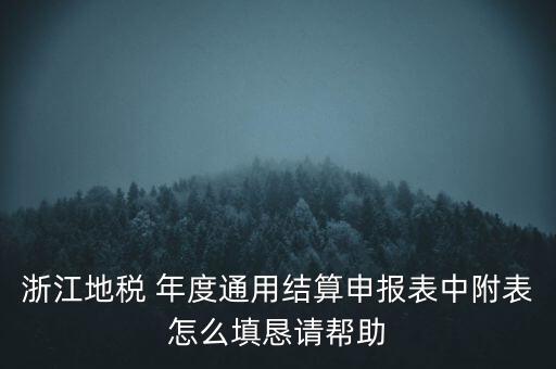 浙江地稅 年度通用結(jié)算申報(bào)表中附表怎么填懇請幫助